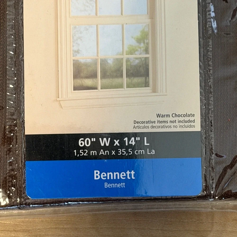 Mainstays 2 Sets Bennett Valance Curtains 60x14 Warm‎ Chocolate Textured